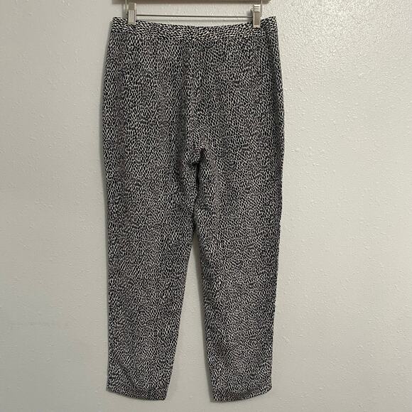 Theory Silk Animal Print Cuffed Ankle Crop Pants Women’s Size 4 Business Career - Picture 2 of 12